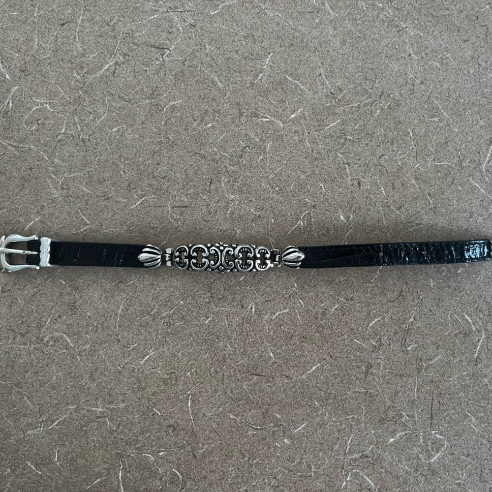 Brighton Leather And Silver Buckle Bracelet 07343